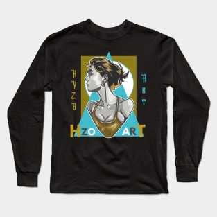 aqua portrait Long Sleeve T-Shirt